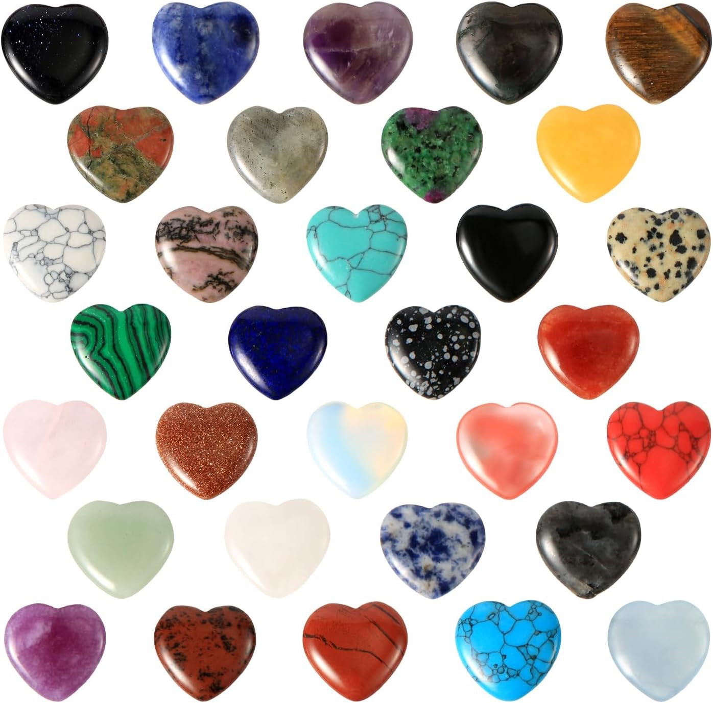 Heart shaped stones assorted colors