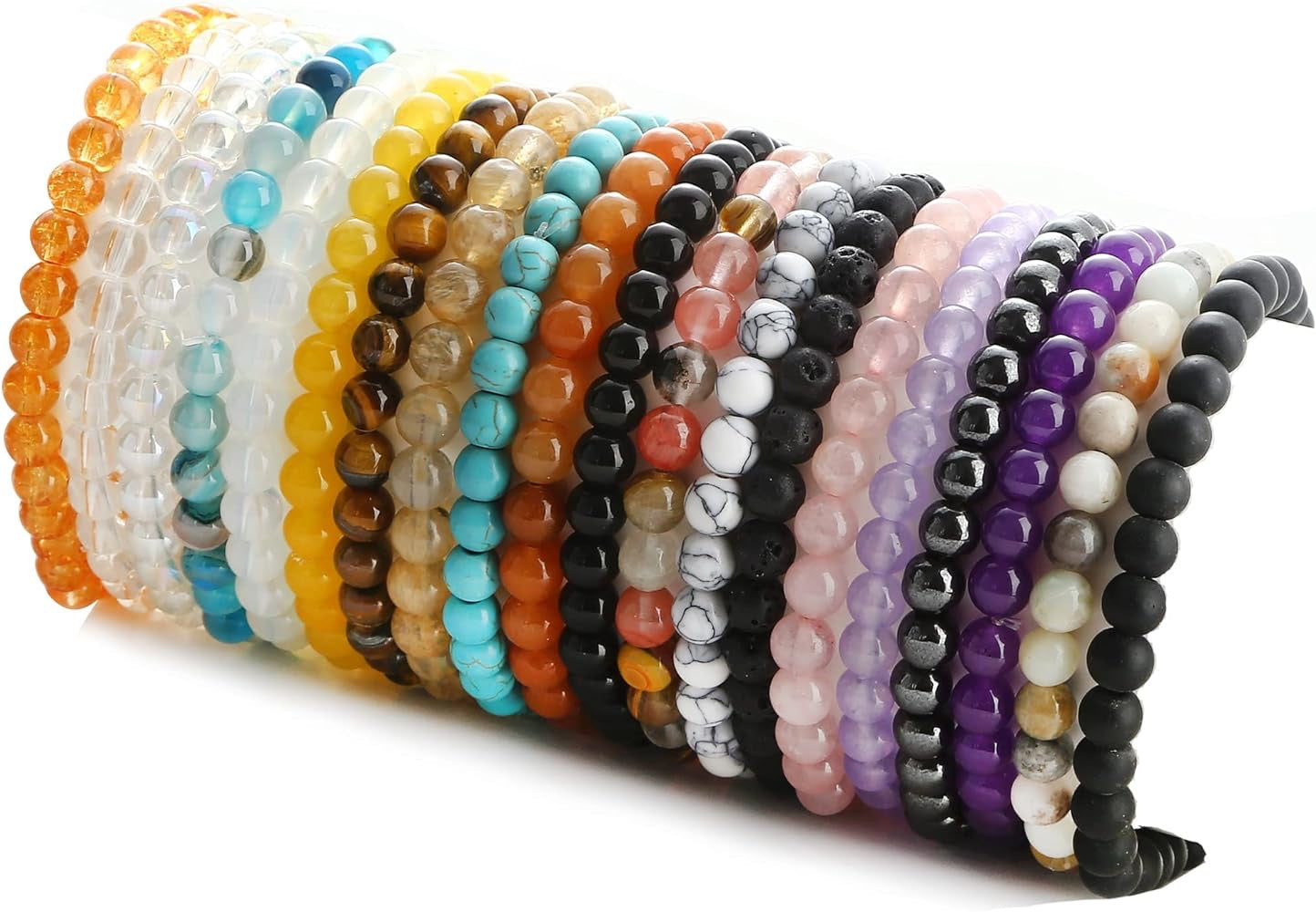 Assorted gemstone beaded bracelets