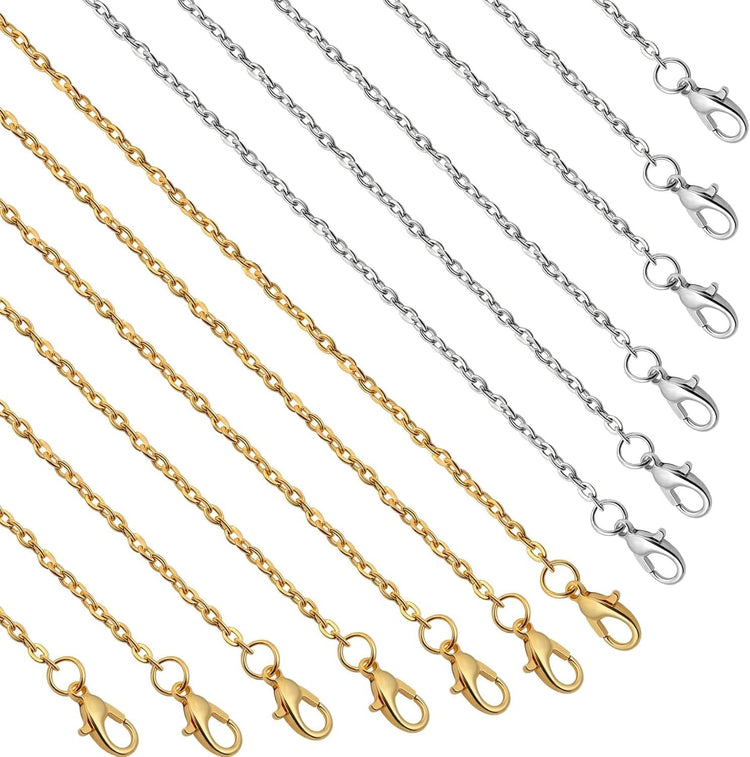 Silver and gold necklace chains