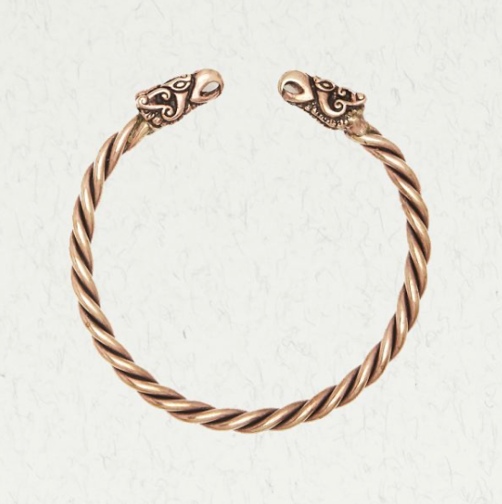 Wolf head bronze torc