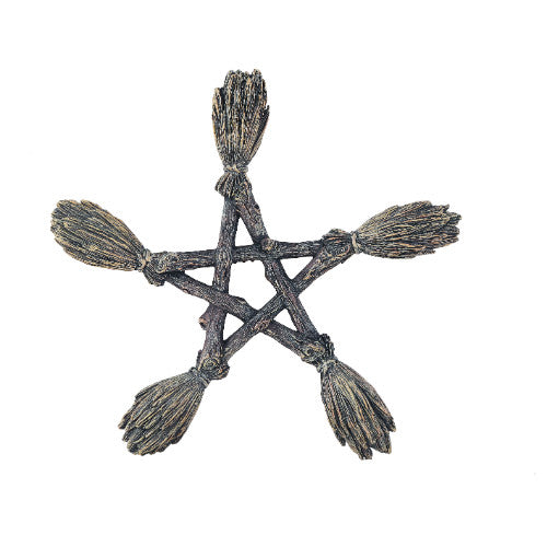 5 brooms forming a pentacle