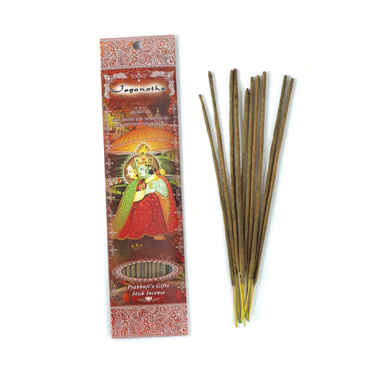 Incense sticks with their packaging featuring a religious illustration on a white background