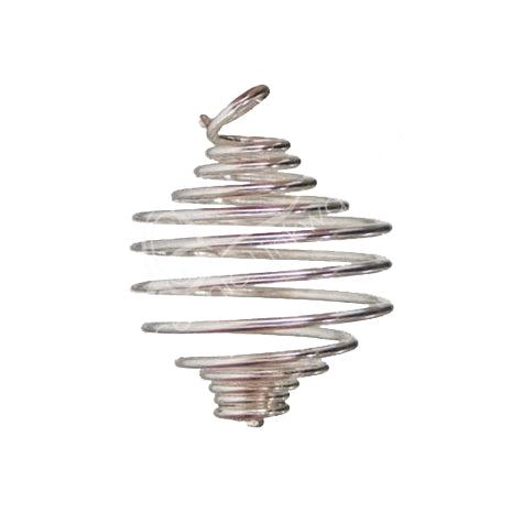 Coiled metal spring on a white background