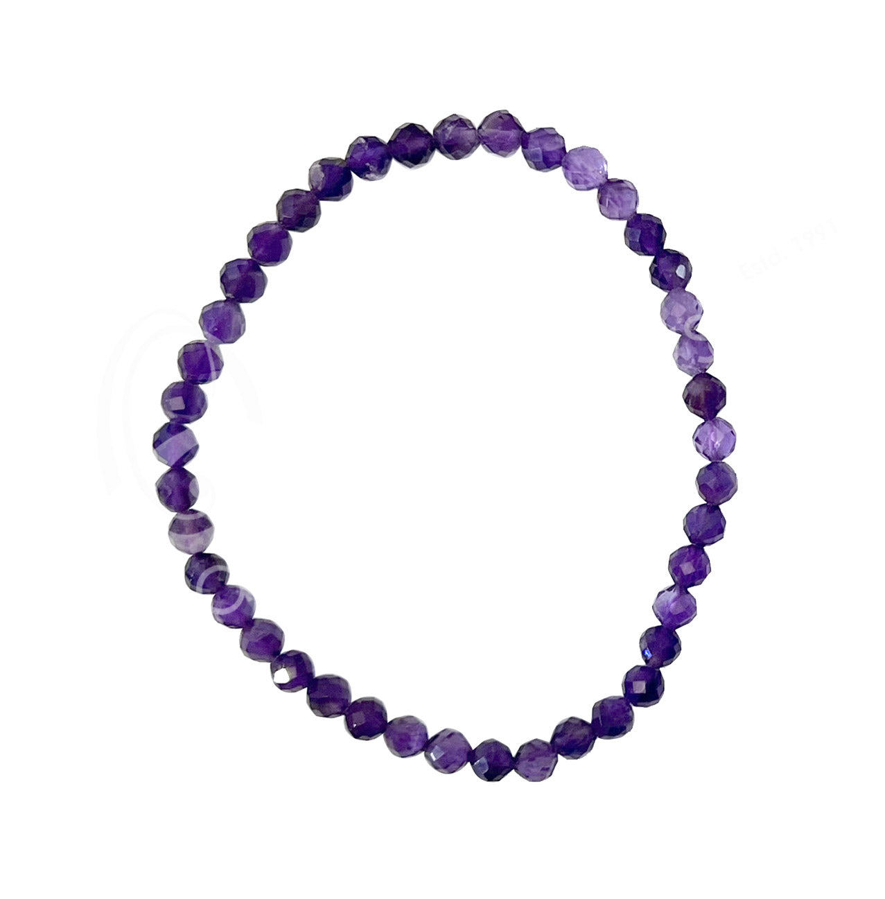 Bracelet Amethyst Faceted Beads 4mm