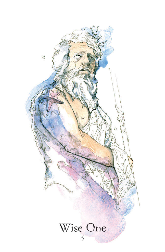 Illustration of a wise figure with a beard and robe, labeled 'Wise One', on a white background.