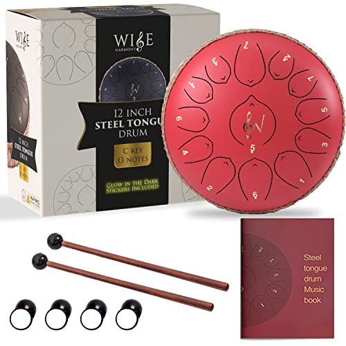 red drum with mallets, book, and box