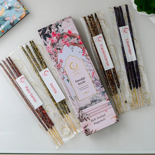 image of incense multi pack, 4 fragrances spread out.