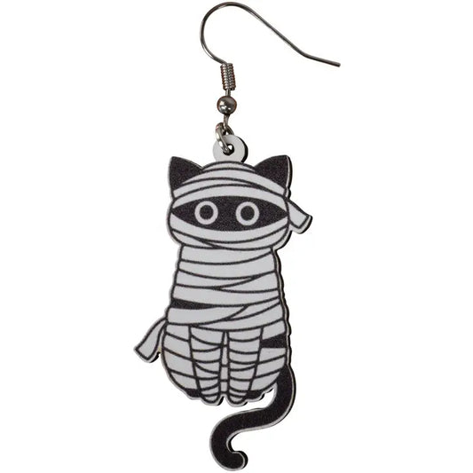 Earring Wood Mummy Cats Dangle