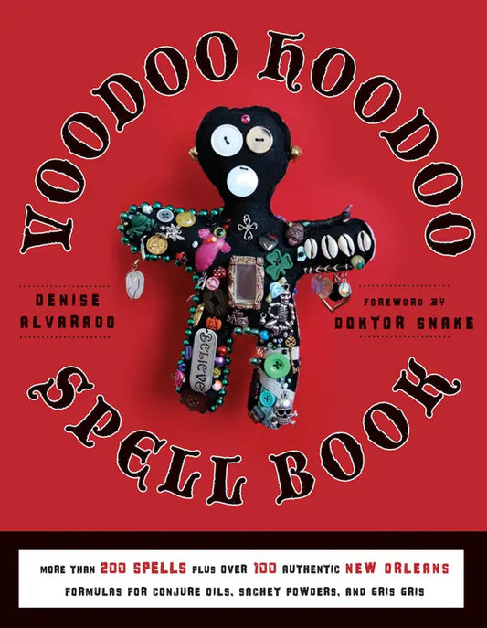 image of a voodoo doll on red bckground
