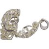 silver filigree skull on white background, opened. 