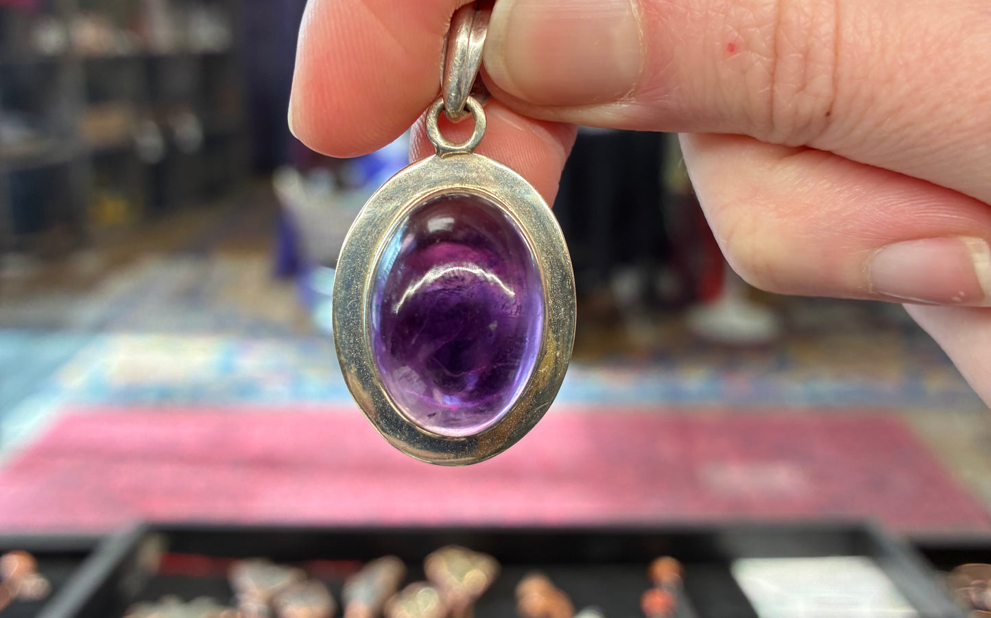 Amethyst Stone Pendant with Sterling Silver