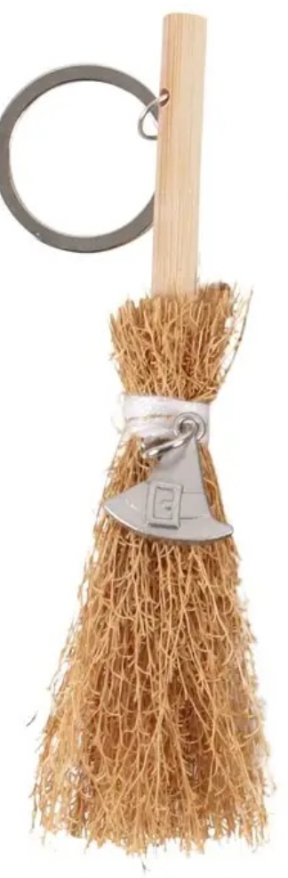 Key Chain Lucky Broomstick witches hat