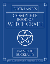Cover of Buckland's Complete Book of Witchcraft by Raymond Buckland, featuring a blue background with a white pentagram and the title text.