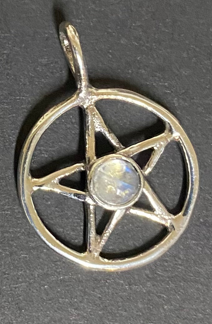 Pendant Pentacle with Stone Moonstone