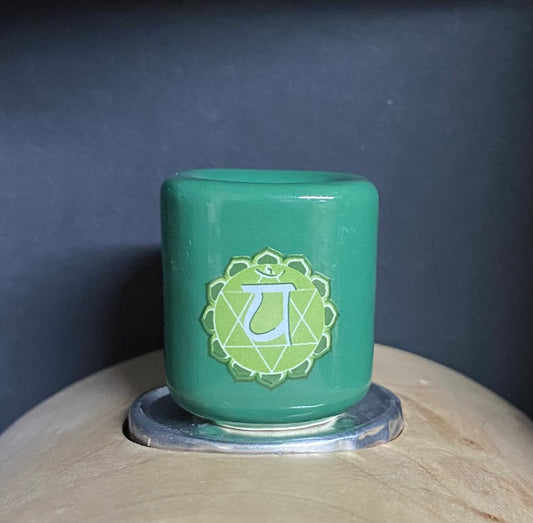 Candle Holder Chime Heart Chakra green