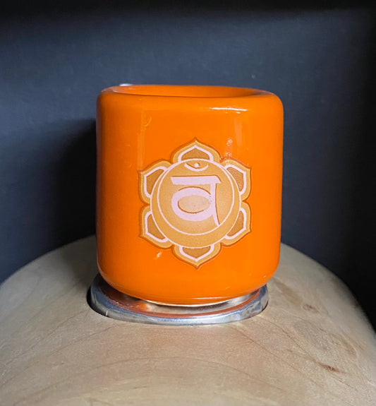 Candle Holder Pillar Sacral Chakra orange