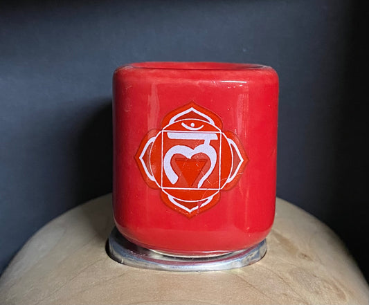 Candle Holder Pillar Root Chakra red