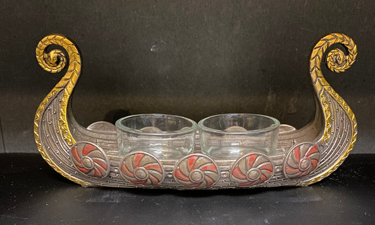 Candle Holder Viking Ship Long