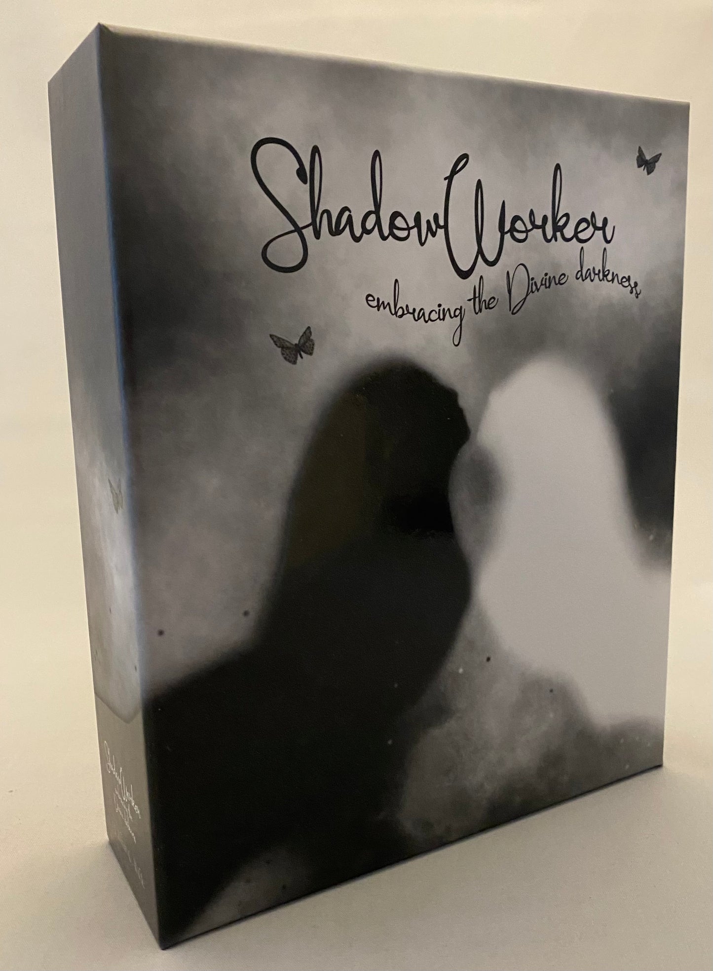 Tarot Box with 'Shadow Worker' branding and silhouette design on a gray background