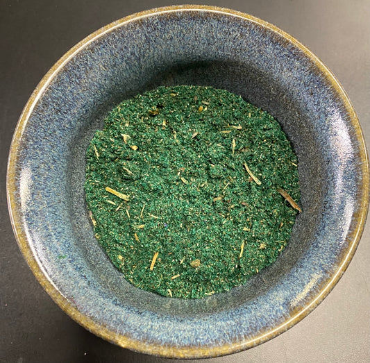 Dragon Spirit Incense green powder with herby specks in