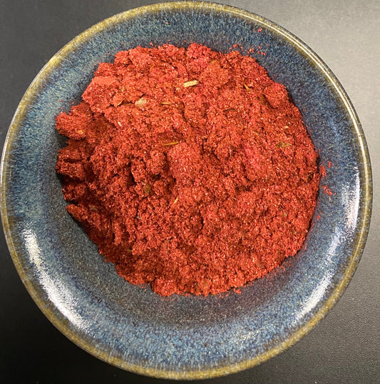 Pan Incense relish orange powder with herbal bits in