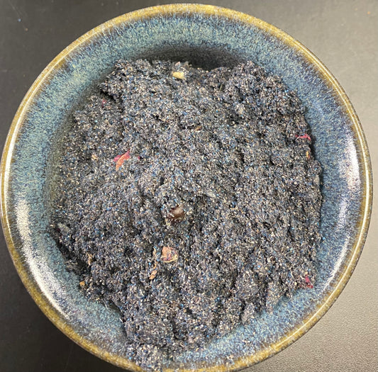 Raven Spirit Incense purple powder with floral bits in