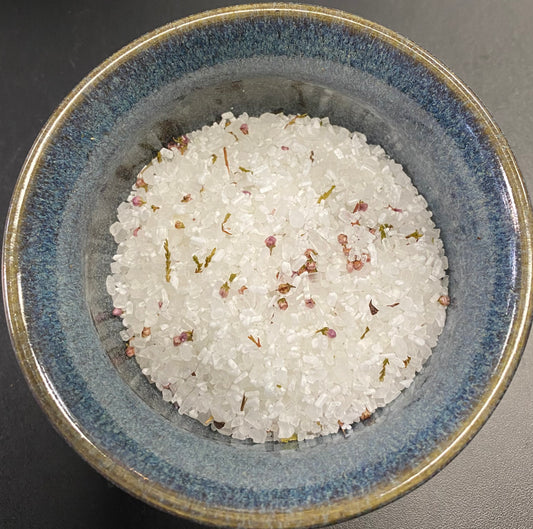 Goddess of the Full Moon Bath Salt white with pink and green florals