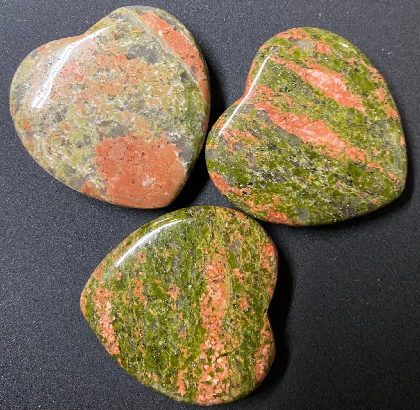 Unakite Heart Flat 1.5 inch