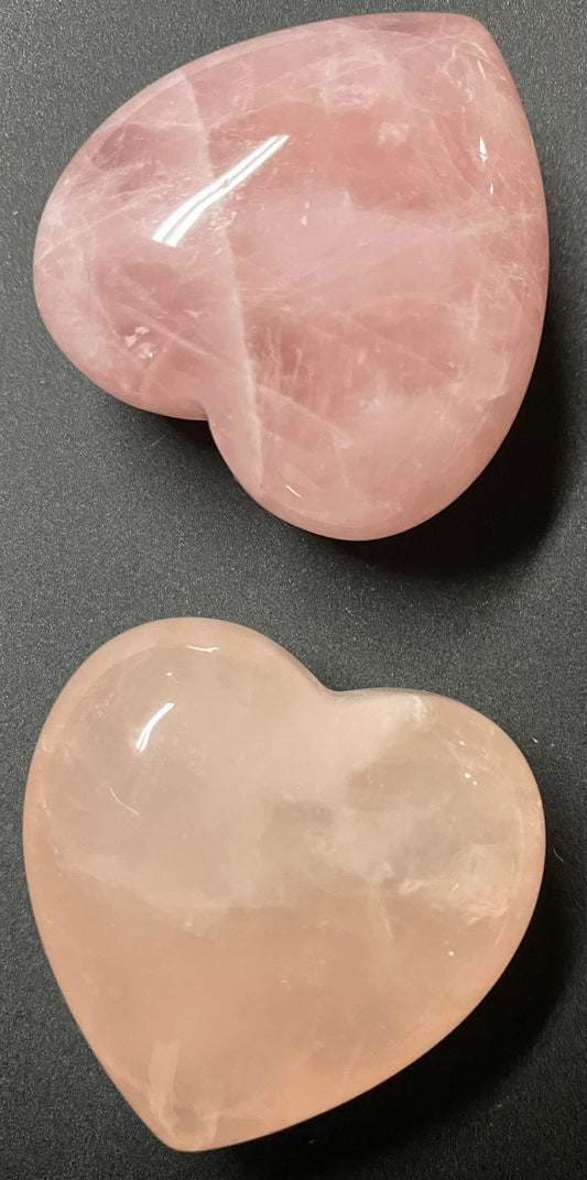 Rose Quartz Heart Puffy 1.5 inch