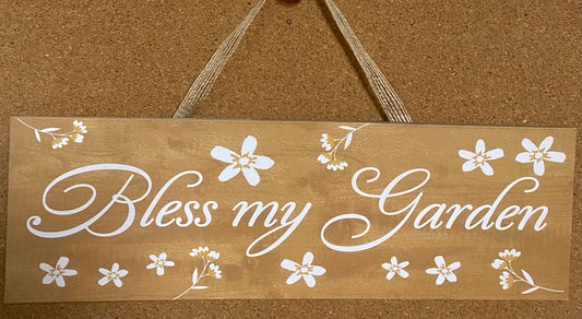 Wall Sign Bless My Garden