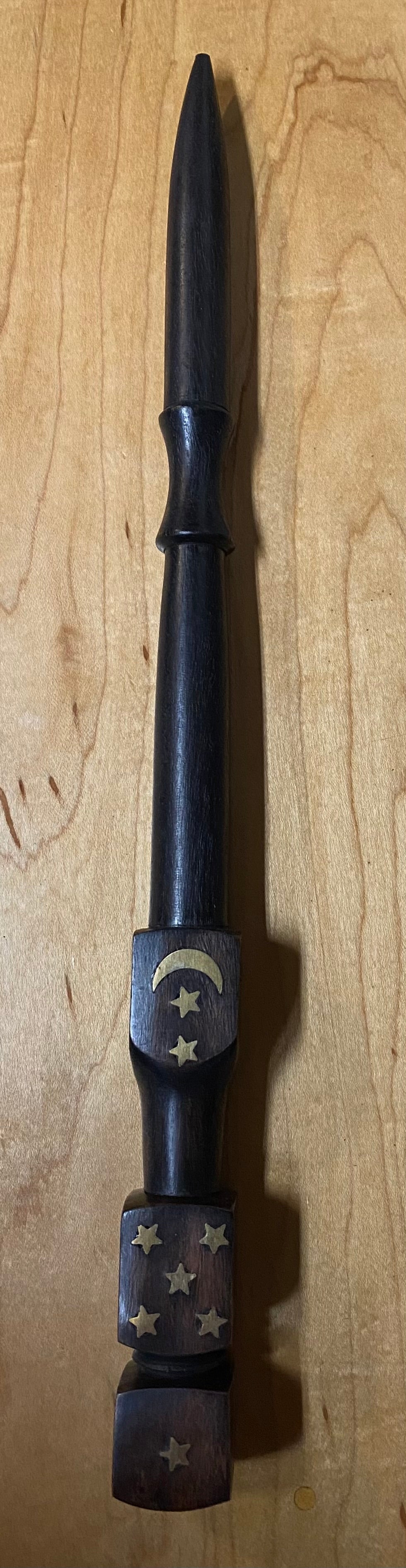 Wand Wooden Moon and Stars Black