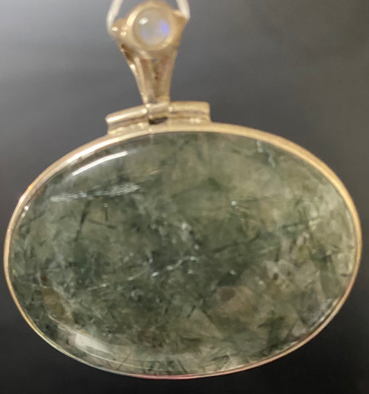 Pendant Moss Agate Moonstone