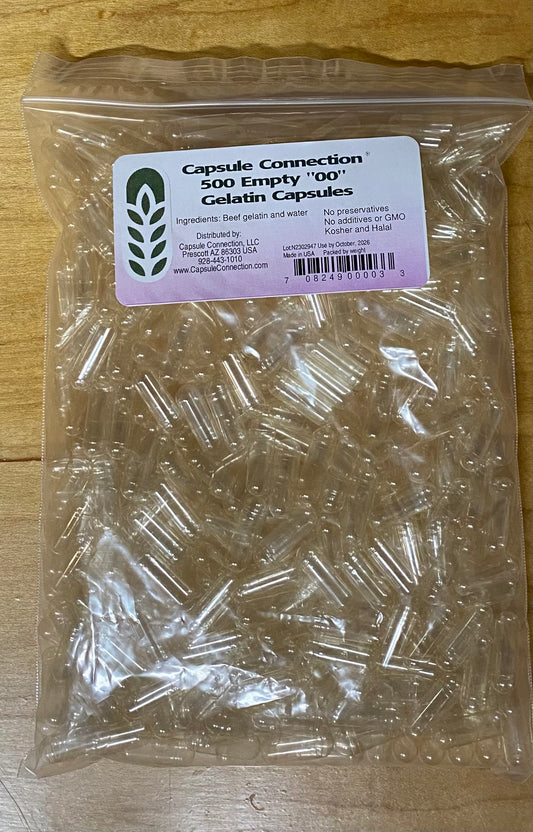 Capsules Size 00 Pack 500 Gelatin