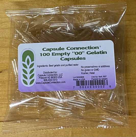 Capsules Size 00 Pack 100 Gelatin