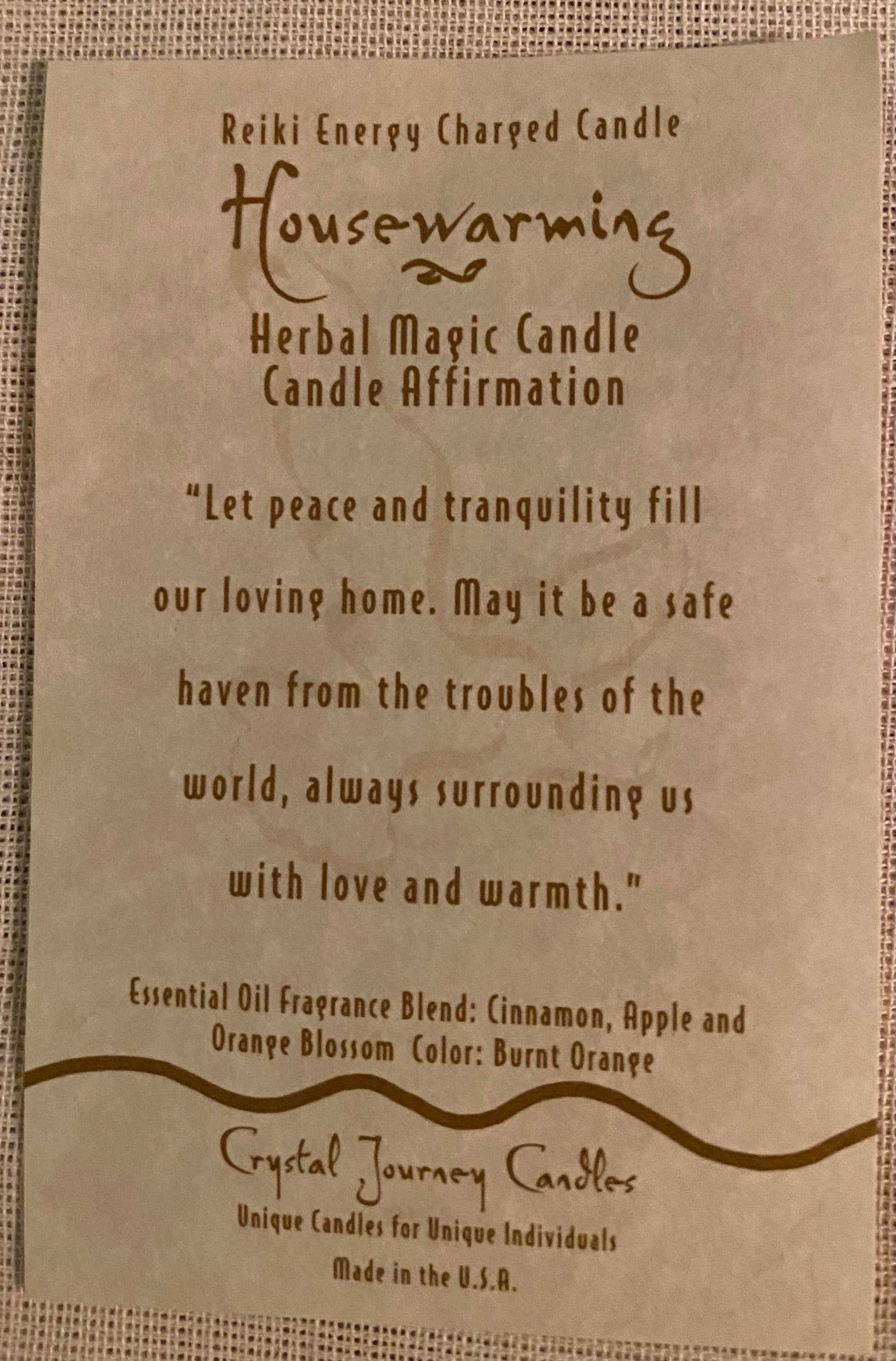 Candle Votive Housewarming Burnt Orange Affirmation Card