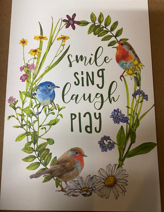 Greeting Card Smile Sing Laugh Play