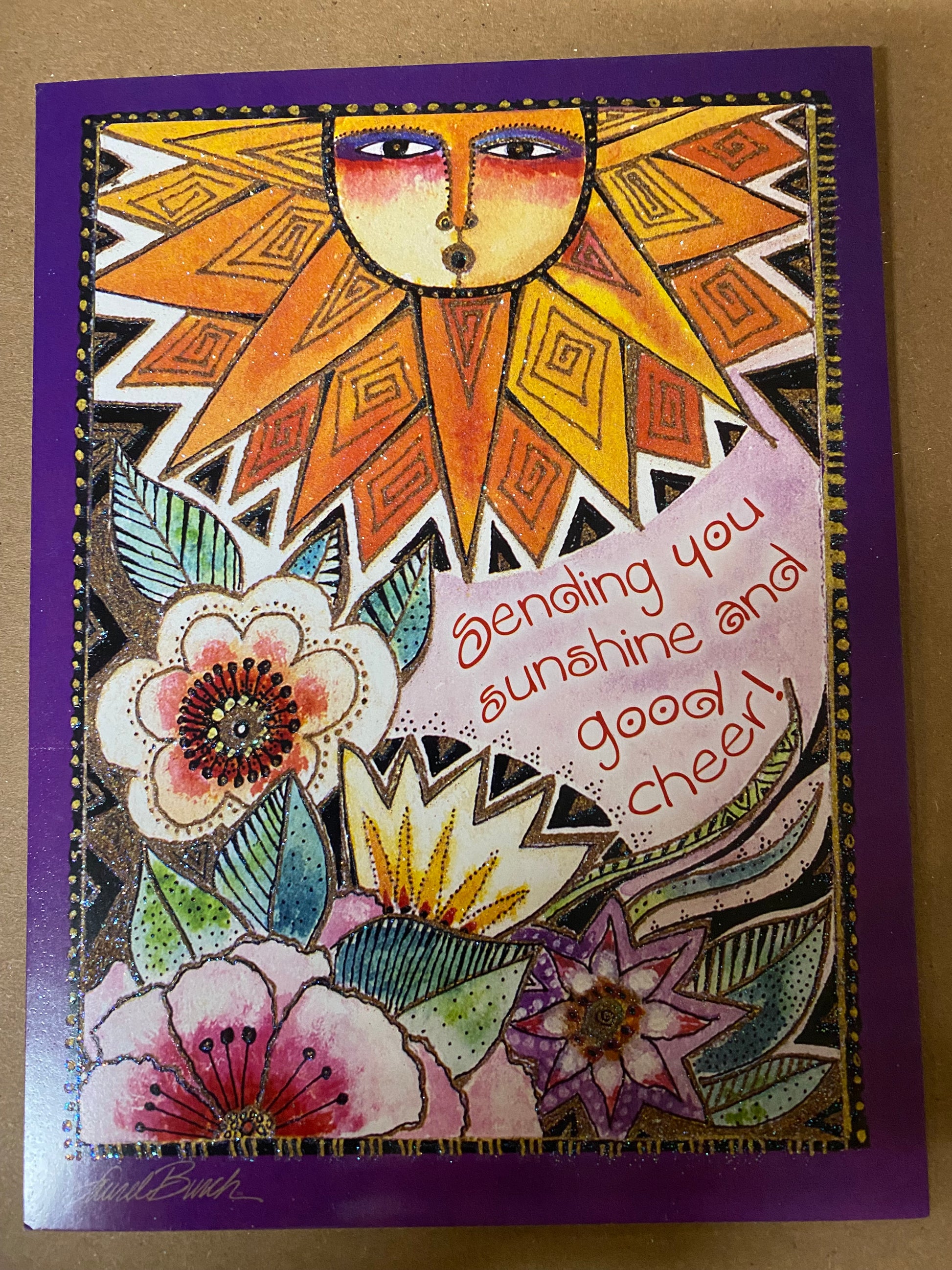 Greeting Card Sending Sun Floral
