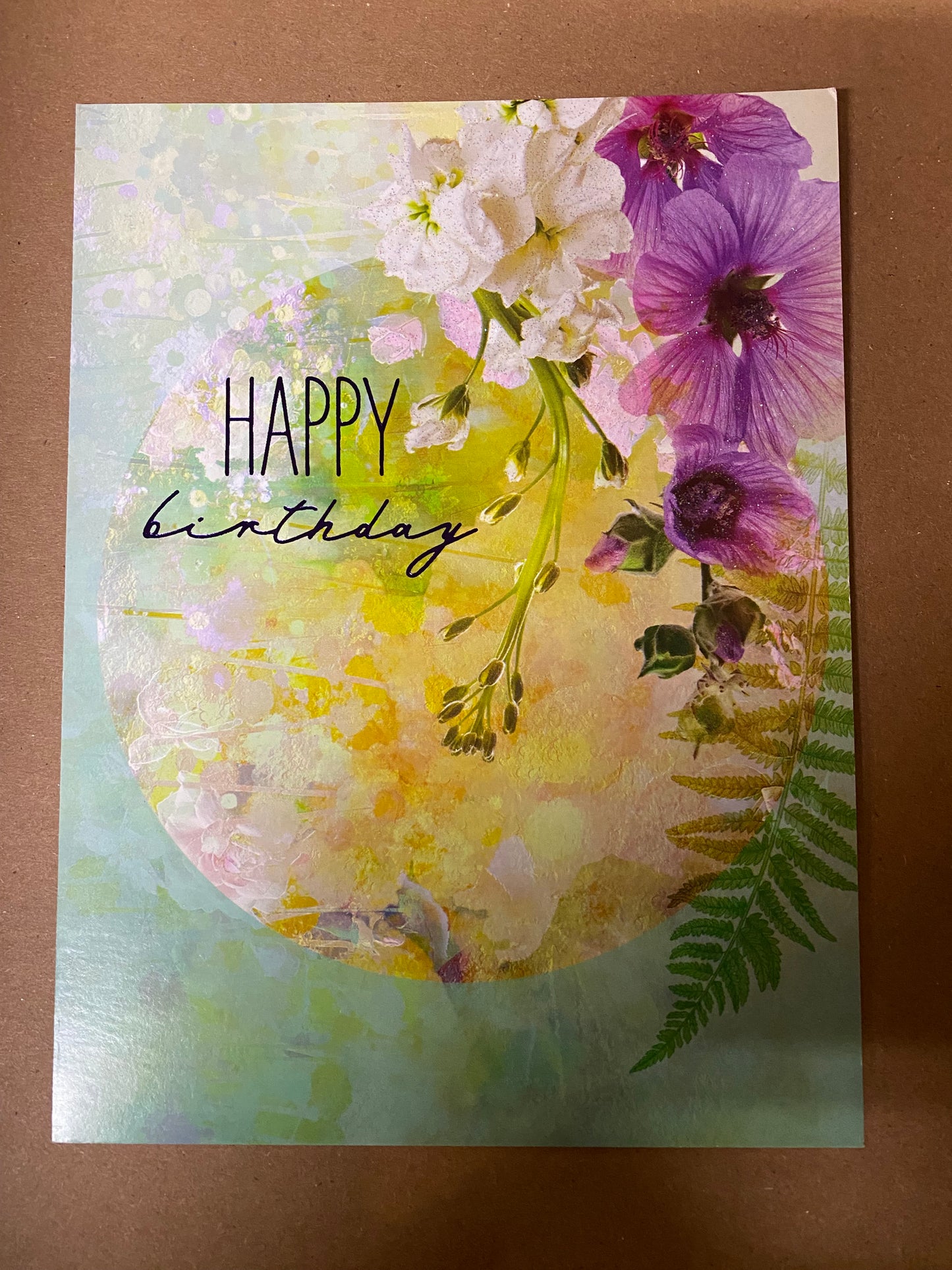 Greeting Card Happy Birthday Floral Moon