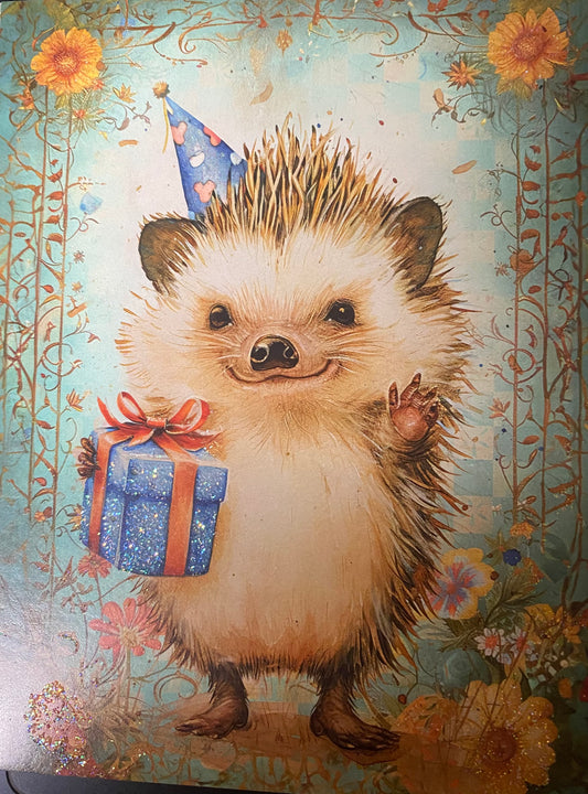 Greeting Card Hedgehog Birthday