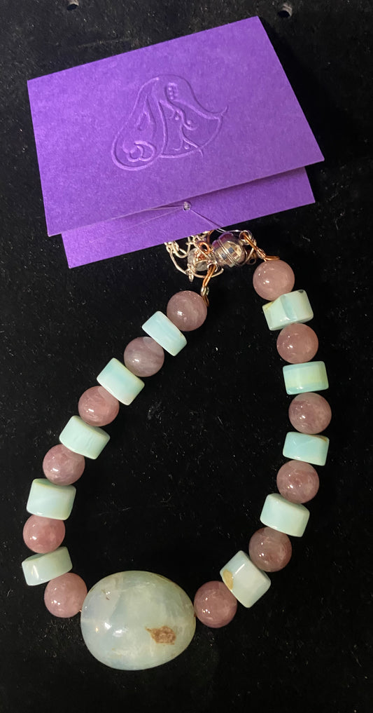 Bracelet Blue Opal Rose Quartz
