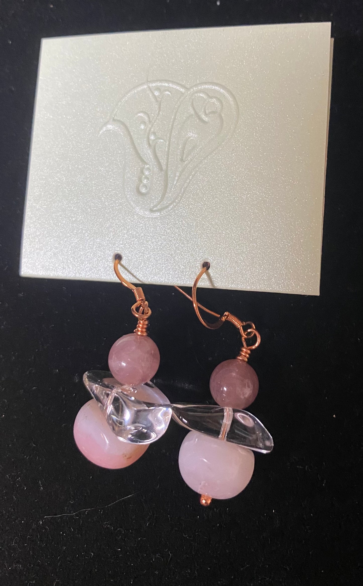 Earrings Rose Quartz Pink Opal