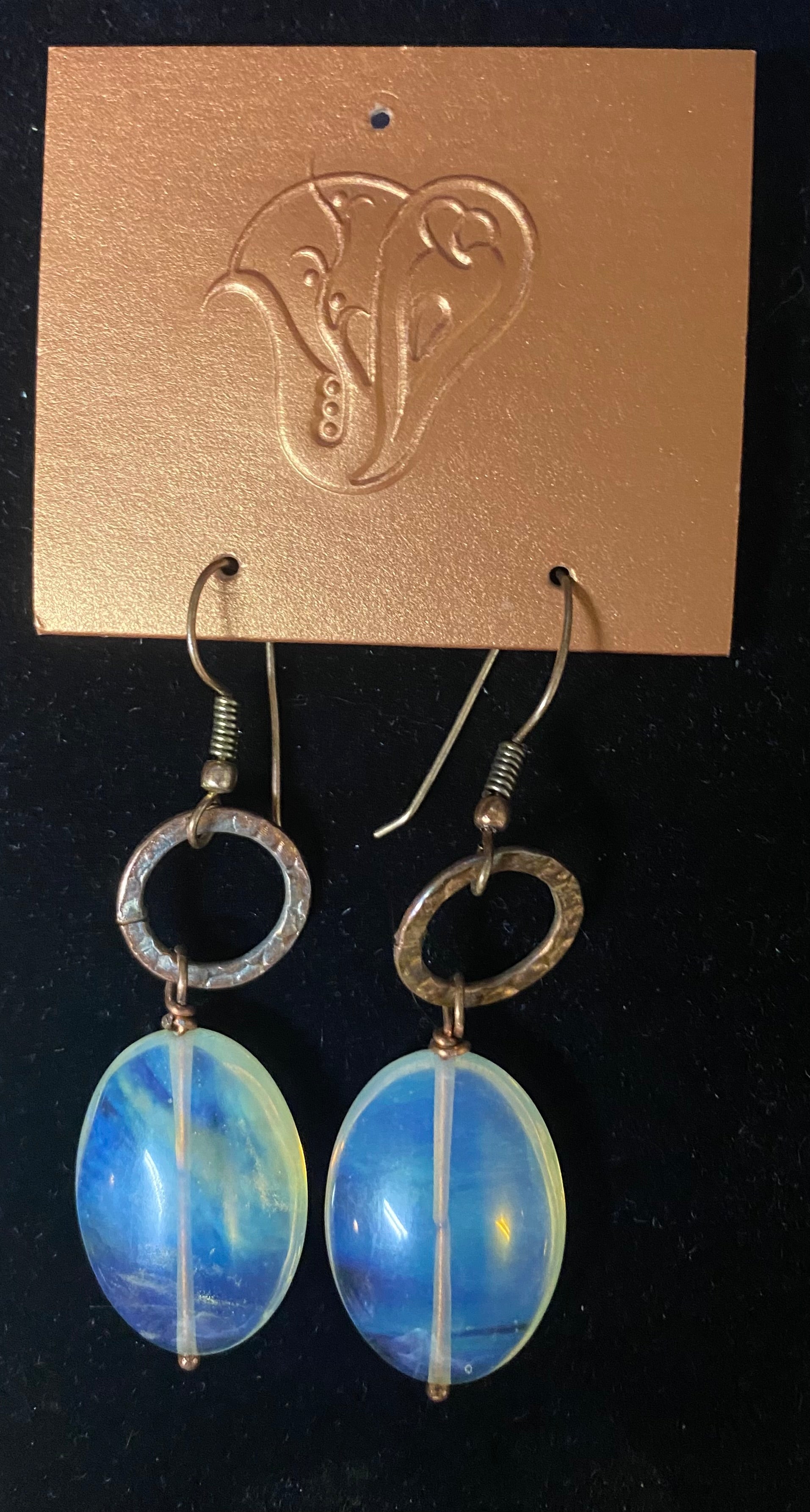 Earrings Opalite Quartz Copper
