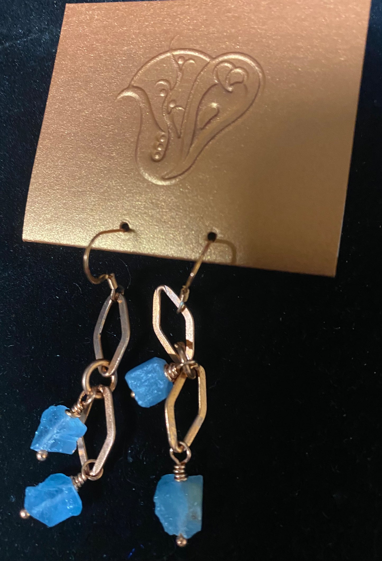 Earrings Aquamarine Copper