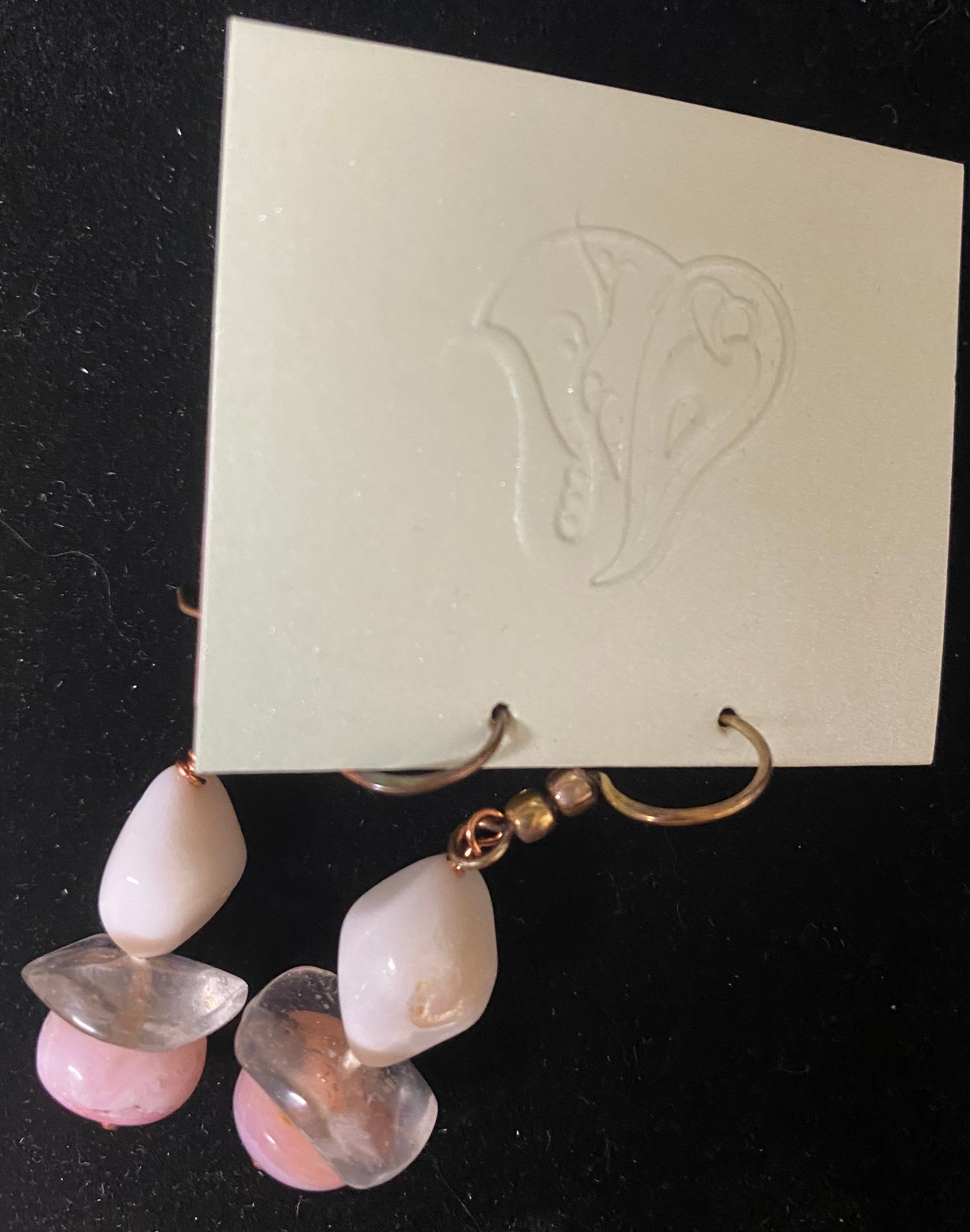 Earrings Coral Pink Opal