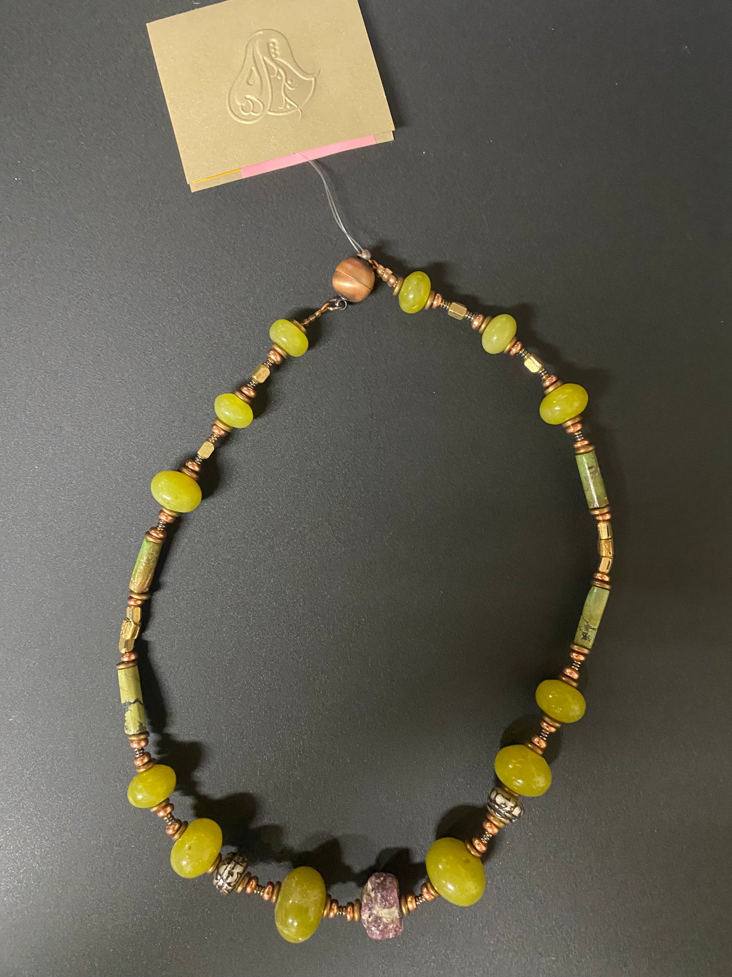 Necklace Ruby Jade Mother of Pearl