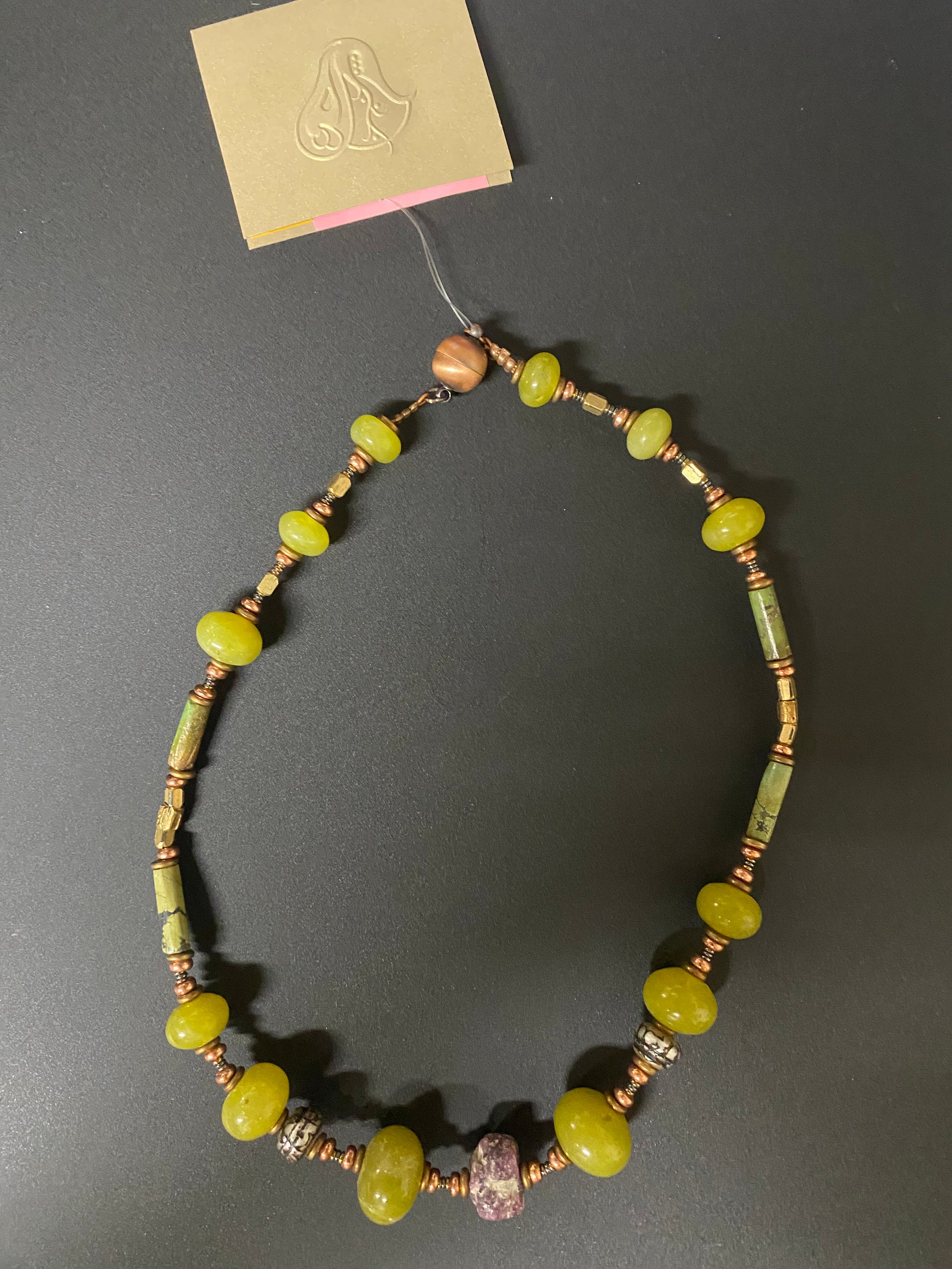 Necklace Ruby Jade Mother of Pearl