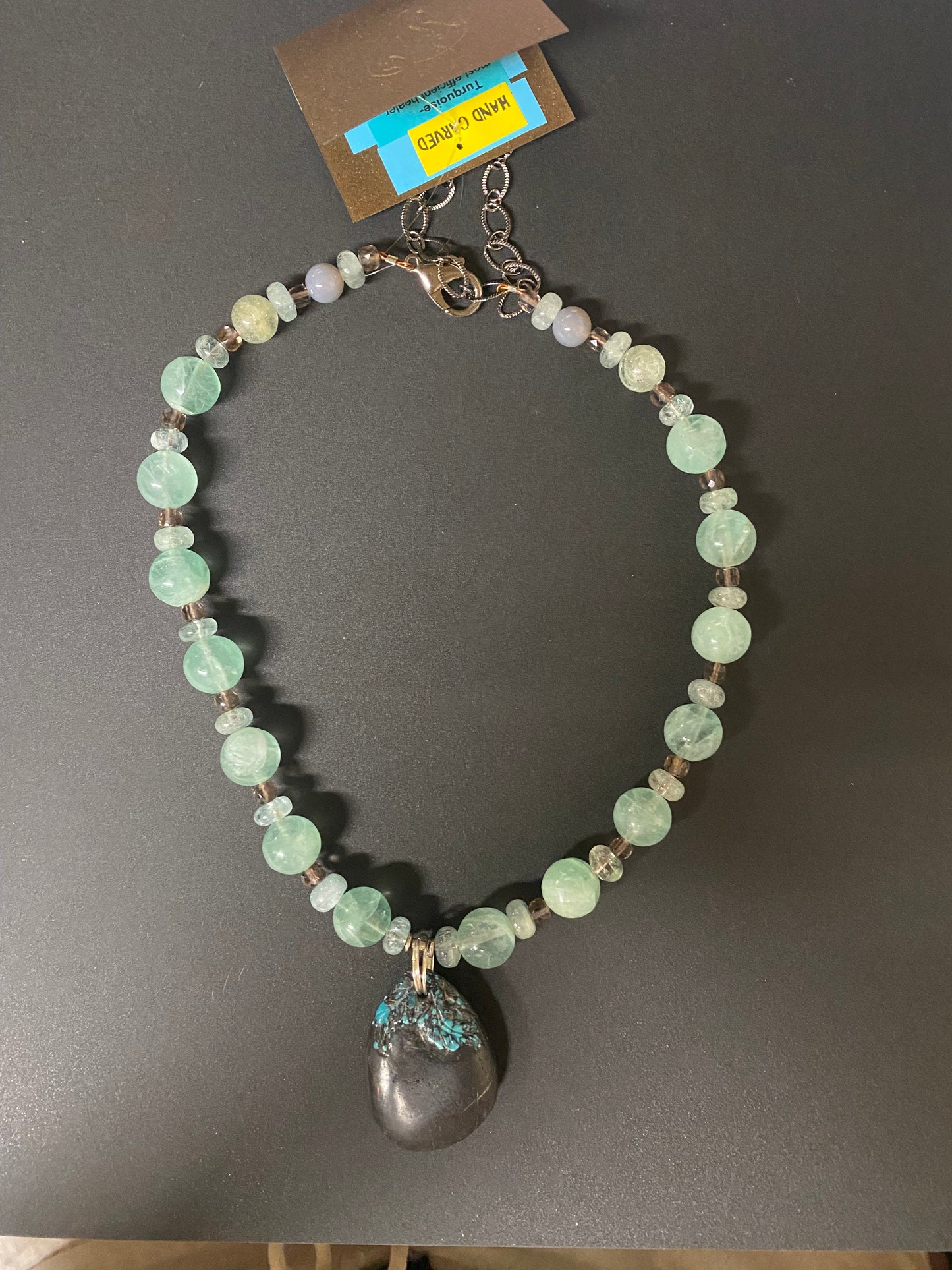 Necklace Turquoise Aquamarine Fluorite