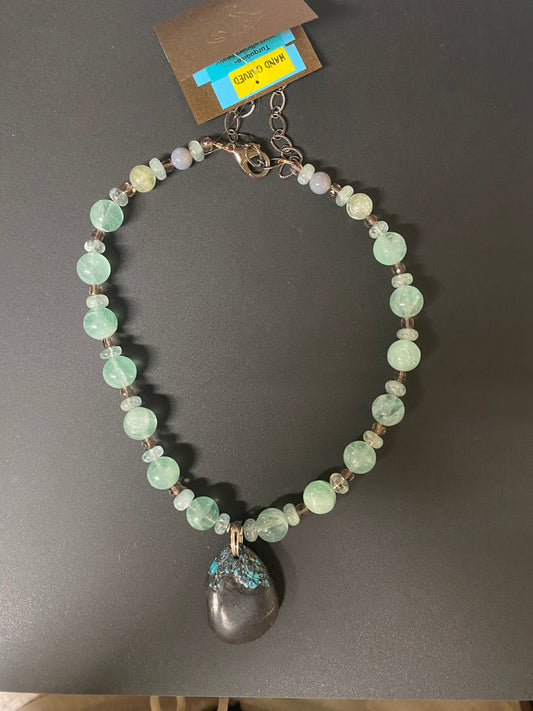 Necklace Turquoise Aquamarine Fluorite