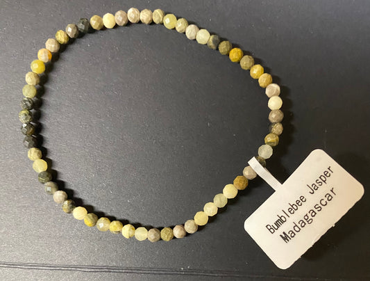 Bracelet Bumblebee Jasper Faceted 3mm