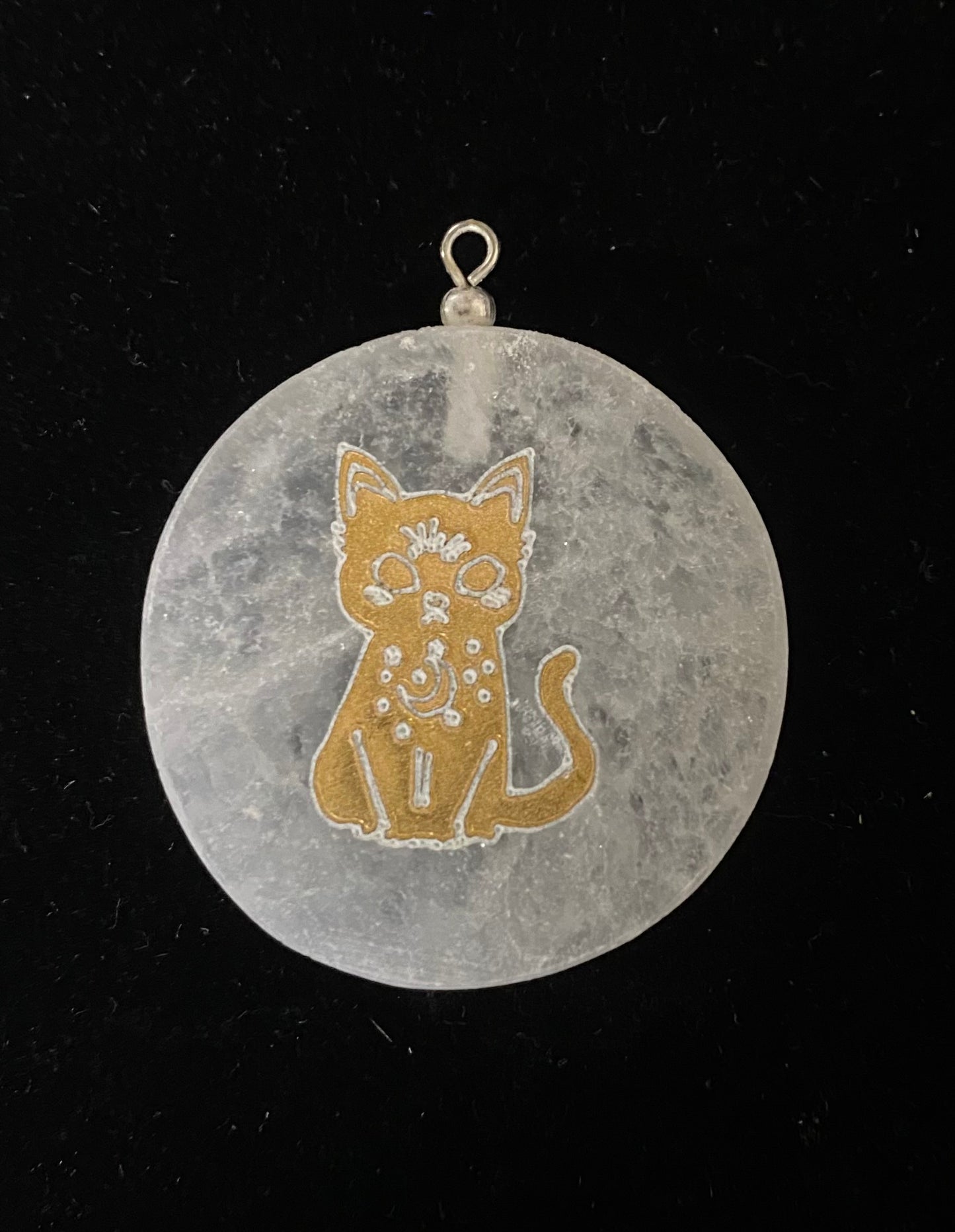 Pendant Selenite Cat